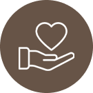 Hand holding heart icon symbolizing care at SMILELOUNGE in Brooklyn, NY