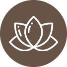 Lotus flower icon representing calm and wellness at SMILELOUNGE in Brooklyn, NY