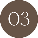 Step 03 circular icon used to label the third step of the process.