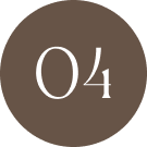 Step 04 circular icon used to label the fourty step of the process.